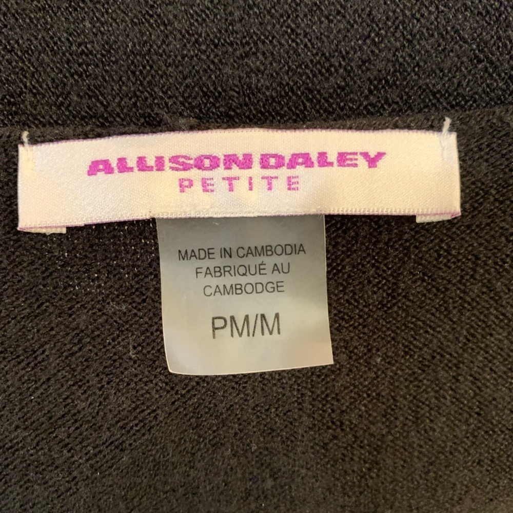 Allison Daley Black Long Sweater Vest Size PM - Picture 3 of 6